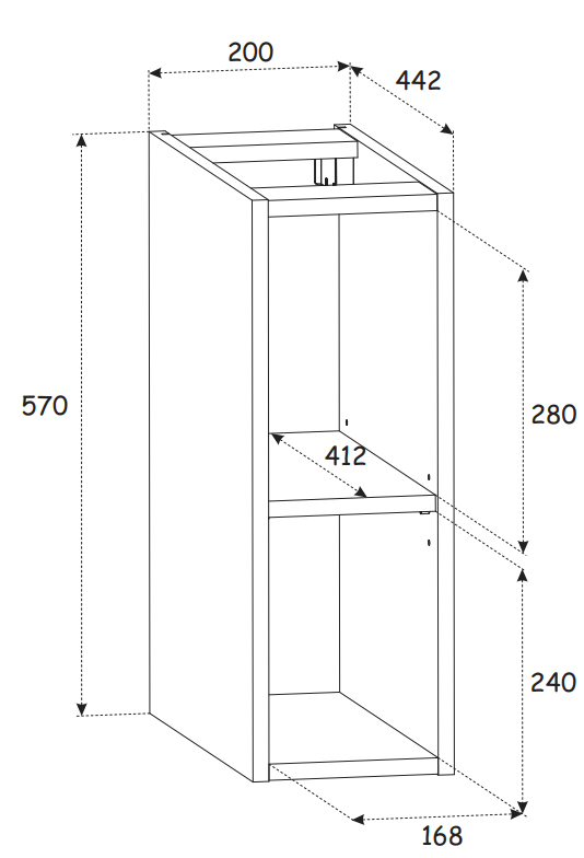Regał łazienkowy dolny Xilo czarny