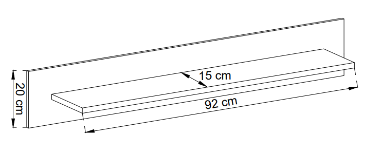 Półka wisząca Nordi 107 cm dąb artisan wymiary