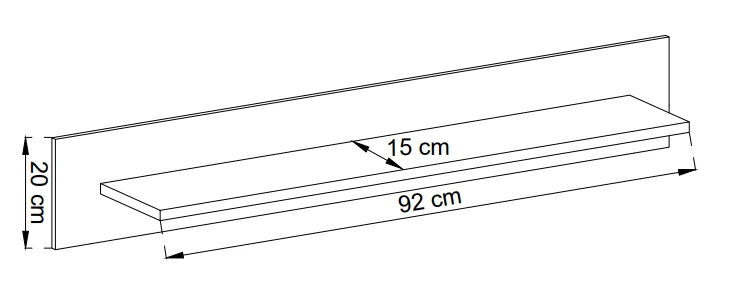 Półka wisząca Nordi 107 cm biały / dąb riviera wymiary