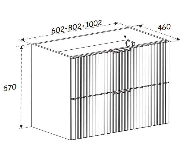 Szafka pod umywalkę 80 cm Xilo czarny / dąb wotan
