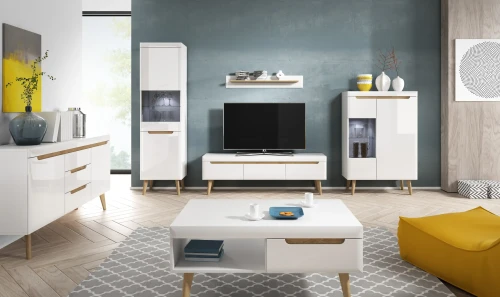Półka wisząca Nordi 107 cm biały / dąb riviera