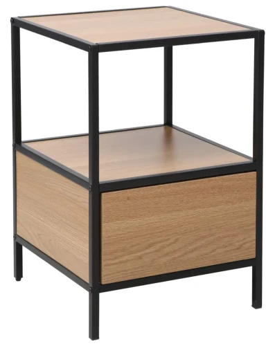 Szafka nocna z szufladą Geo S dąb/czarny