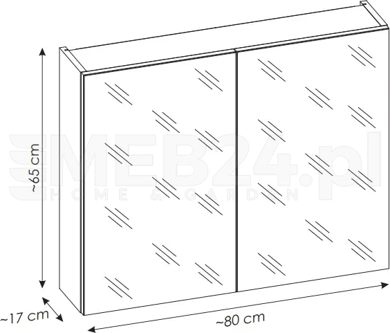 Szafka łazienkowa z lustrem 80 cm Santa Fe Oak