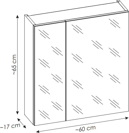 Szafka łazienkowa z lustrem 60 cm Santa Fe Oak