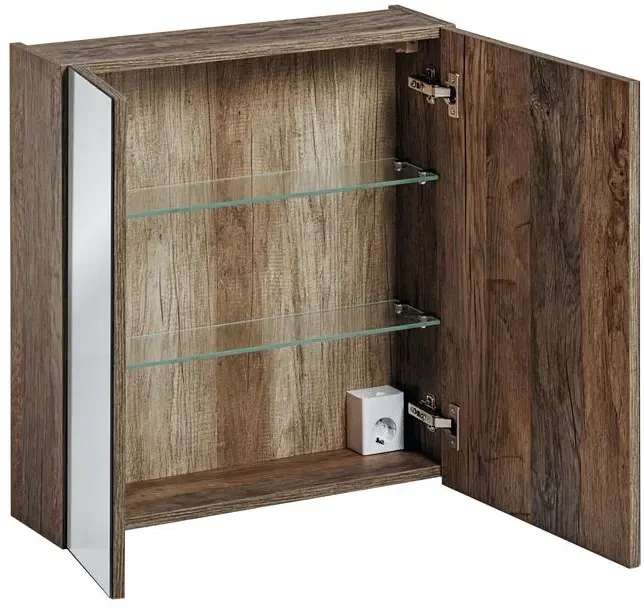 Szafka łazienkowa z lustrem 60 cm Santa Fe Oak