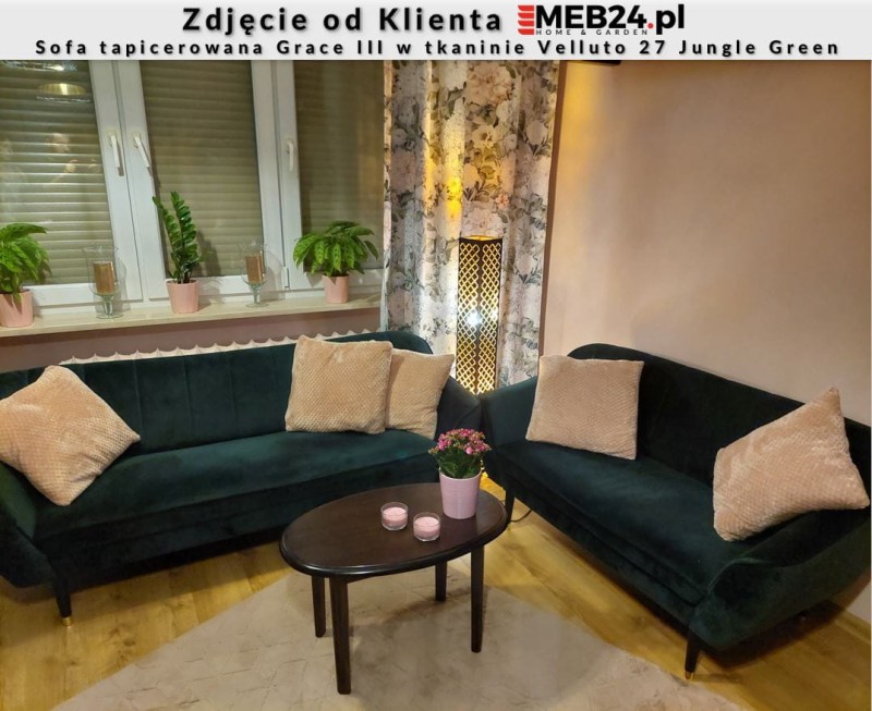 Sofa tapicerowana Grace III w stylu skandynawskim - zdjęcie od klienta