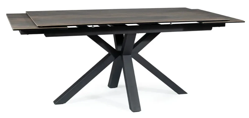 Stół rozkładany Columbus Ceramic 160-240 cm brąz efekt drewna/czarny