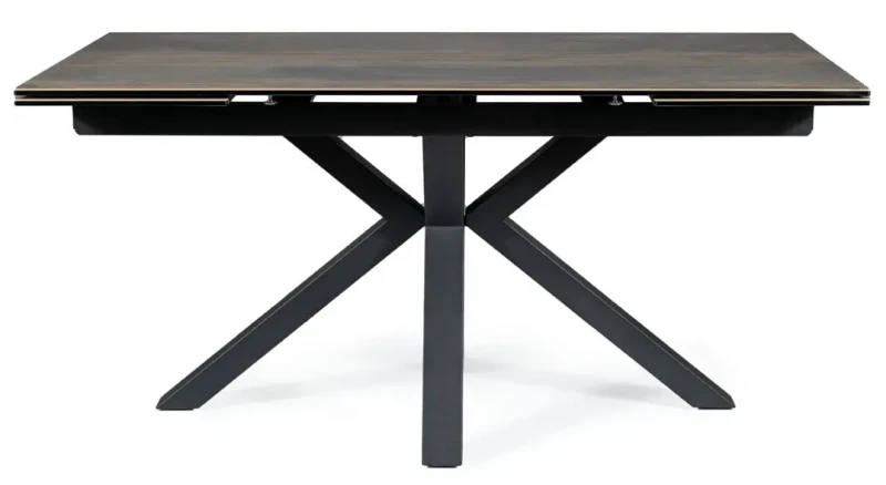 Stół rozkładany Columbus Ceramic 160-240 cm brąz efekt drewna/czarny
