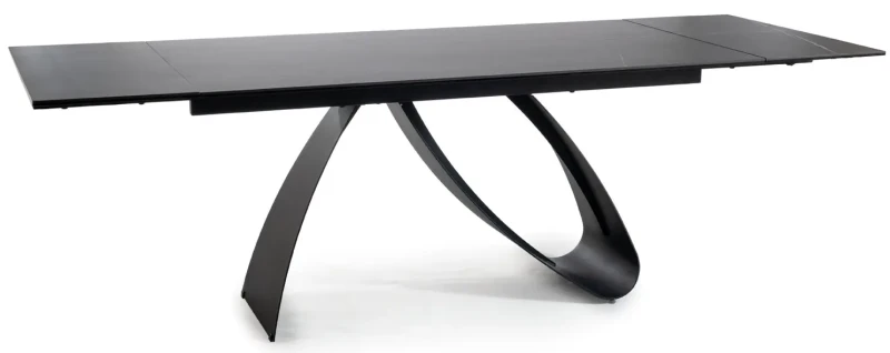 Stół rozkładany Diuna Ceramic 160-240 cm czarny sahara noir/czarny mat