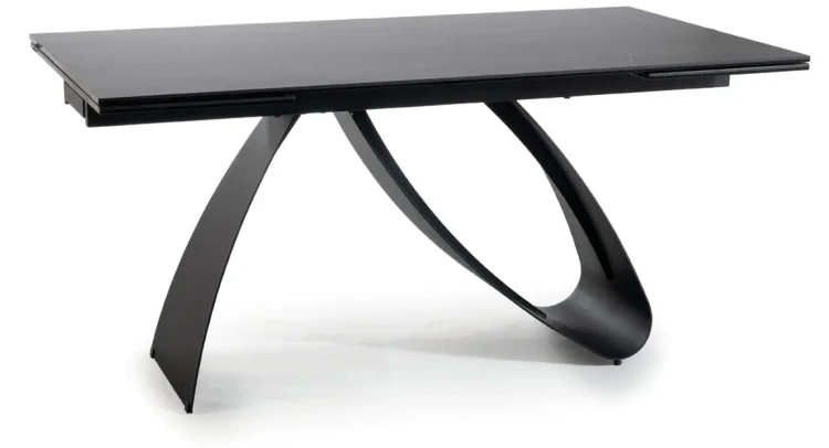Stół rozkładany Diuna Ceramic 160-240 cm czarny sahara noir/czarny mat