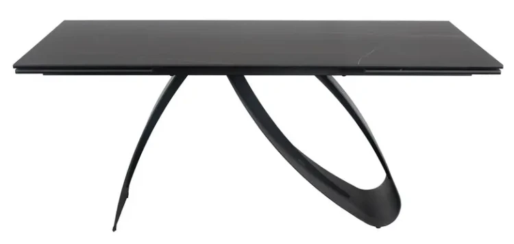 Stół rozkładany Diuna Ceramic 160-240 cm czarny sahara noir/czarny mat