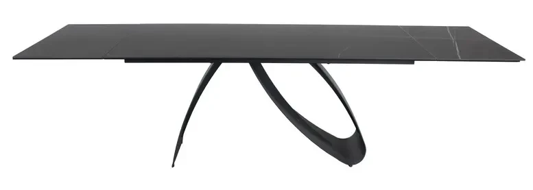 Stół rozkładany Diuna Ceramic 160-240 cm czarny sahara noir/czarny mat