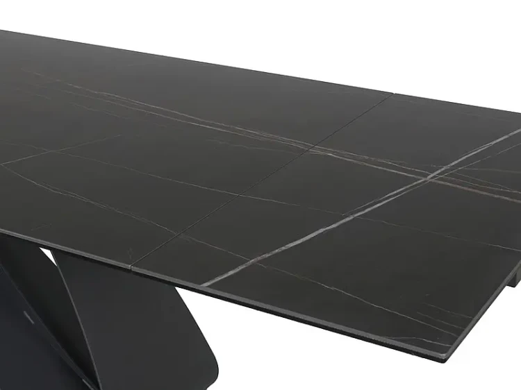 Stół rozkładany Diuna Ceramic 160-240 cm czarny sahara noir/czarny mat