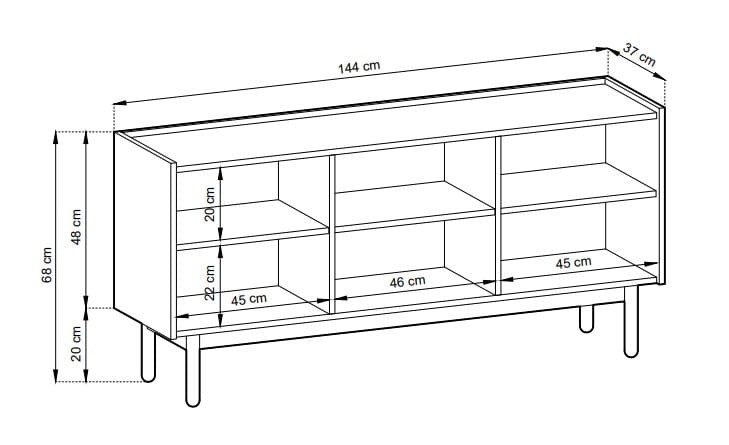 Komoda Boho dąb riviera niska