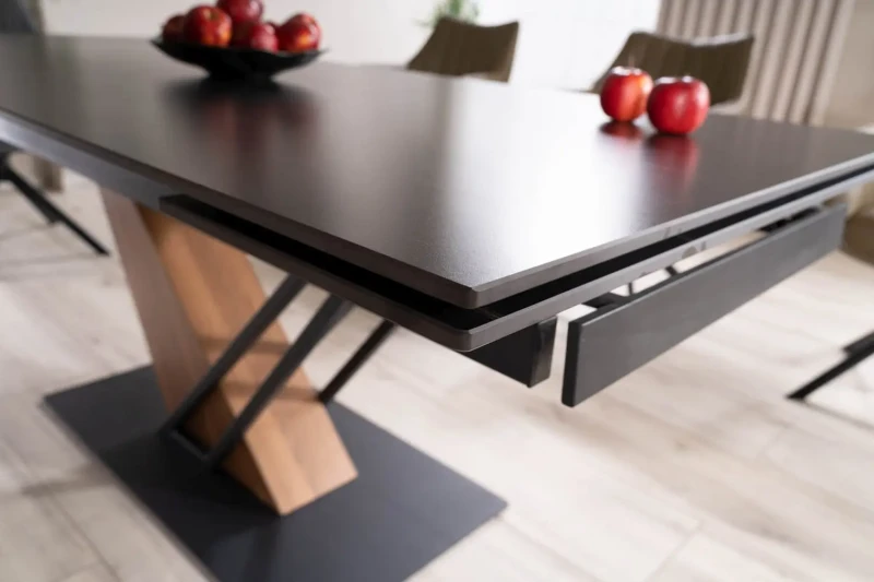 Stół rozkładany Genesis 180-240 cm czarny/jesion