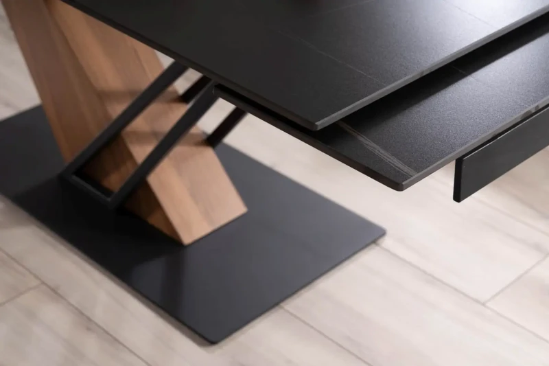 Stół rozkładany Genesis 180-240 cm czarny/jesion