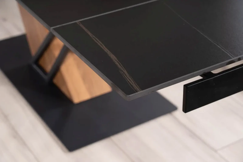 Stół rozkładany Genesis 180-240 cm czarny/jesion