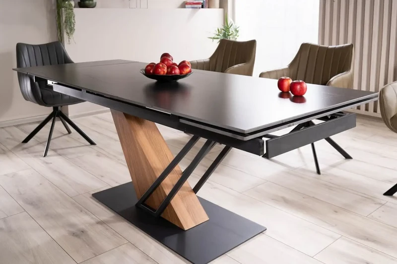 Stół rozkładany Genesis 180-240 cm czarny/jesion
