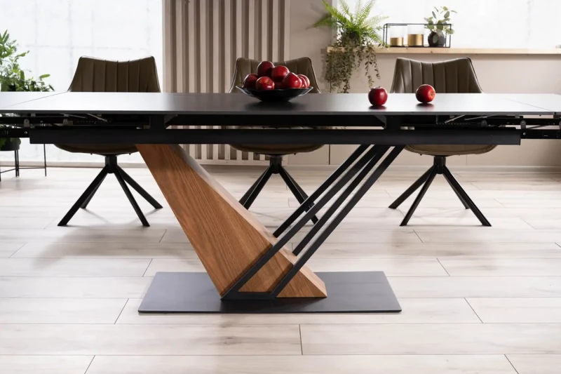 Stół rozkładany Genesis 180-240 cm czarny/jesion