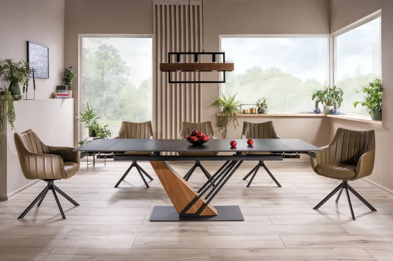 Stół rozkładany Genesis 180-240 cm czarny/jesion