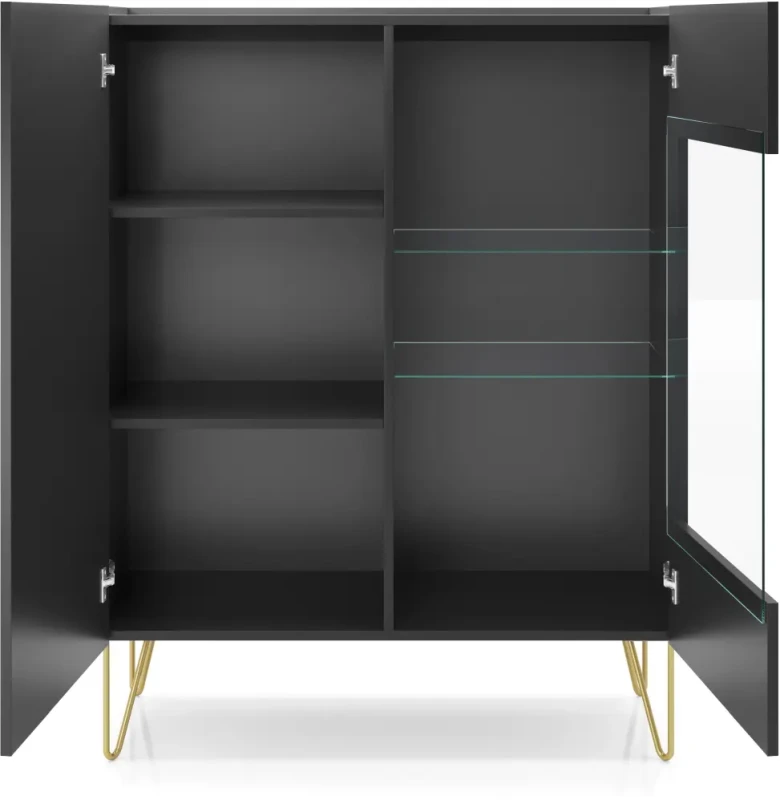 Witryna Harmony czarny grafit / marmur