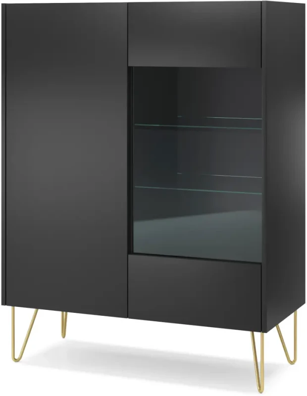 Witryna Harmony czarny grafit / marmur