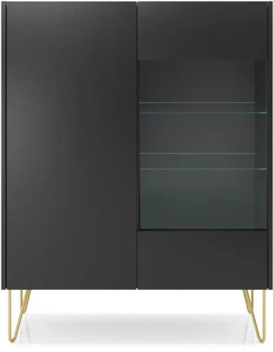 Witryna Harmony czarny grafit / marmur