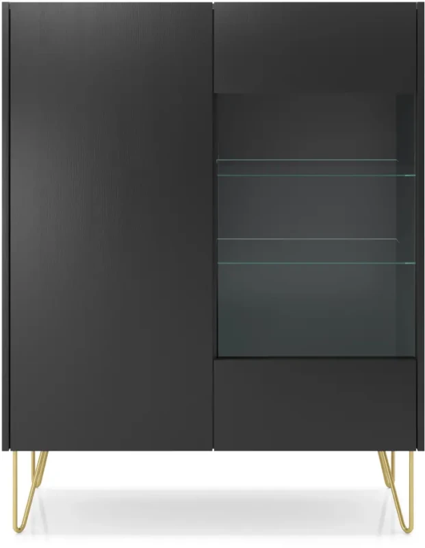 Witryna Harmony czarny grafit / marmur