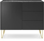 Komoda Harmony czarny grafit / marmur 97cm