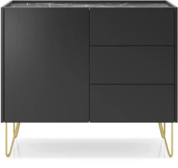 Komoda Harmony czarny grafit / marmur 97cm
