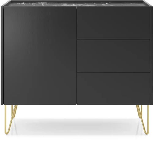 Komoda Harmony czarny grafit / marmur 97cm