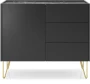 Komoda Harmony czarny grafit / marmur 97cm