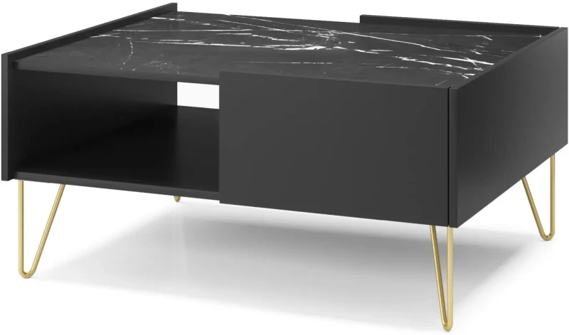 Stolik kawowy Harmony czarny grafit / marmur