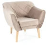Fotel tapicerowany Karo 1 Velvet buk - ciemny beż Bluvel 40