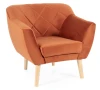 Fotel tapicerowany Karo 1 Velvet buk - cynamon Bluvel 4215