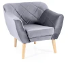 Fotel tapicerowany Karo 1 Velvet buk - szary Bluvel 14