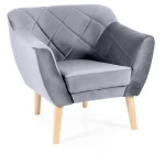 Fotel tapicerowany Karo 1 Velvet buk - szary Bluvel 14