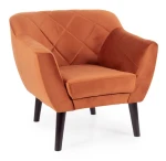 Fotel tapicerowany Karo 1 Velvet wenge - cynamon Bluvel 4215