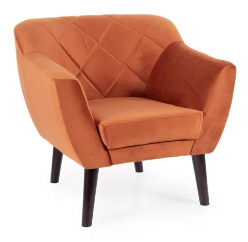 Fotel tapicerowany Karo 1 Velvet wenge - cynamon Bluvel 4215