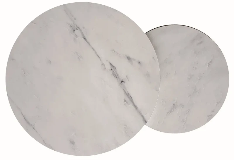 Zestaw stolików Hola biały efekt marmuru/złoty