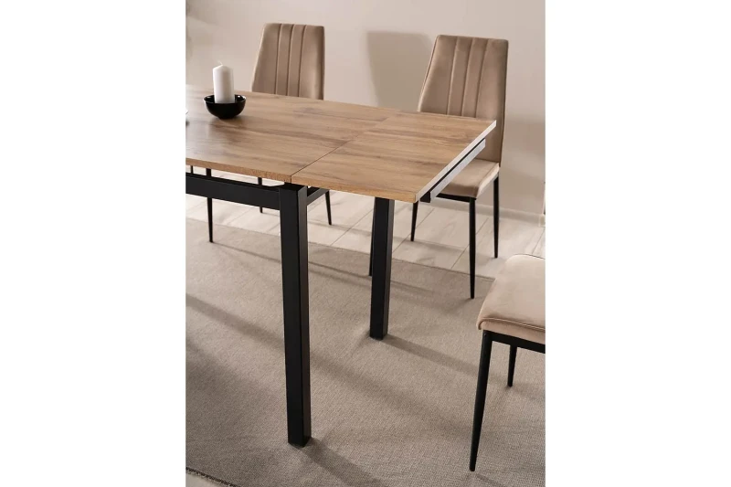 Stół rozkładany GD017 110-170 cm dąb artisan/czarny mat