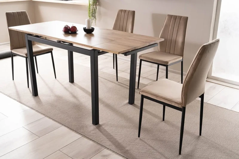 Stół rozkładany GD017 110-170 cm dąb artisan/czarny mat