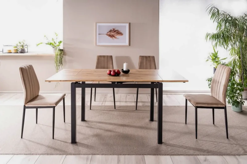 Stół rozkładany GD017 110-170 cm dąb artisan/czarny mat