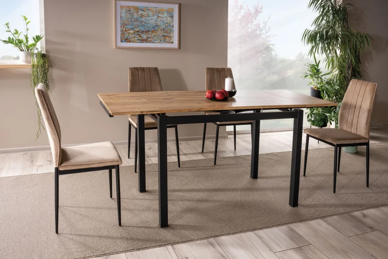 Stół rozkładany GD017 110-170 cm dąb artisan/czarny mat