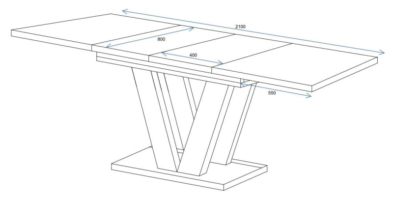 Stół Lara rozkładany 130-210 - rozłożony