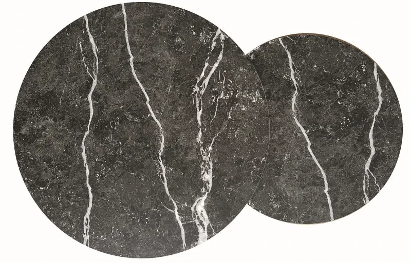 Zestaw stolików Dion czarny efekt marmuru/czarny