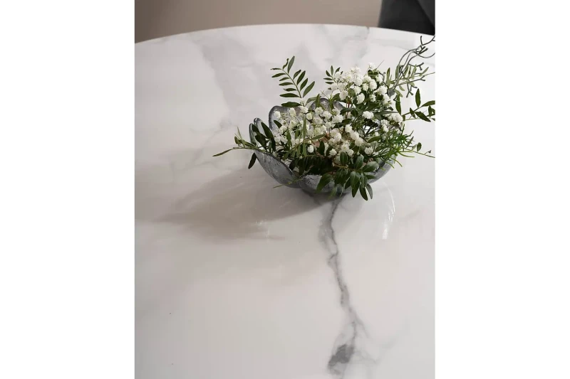 Stół Espero biały efekt marmuru/biały 90 cm