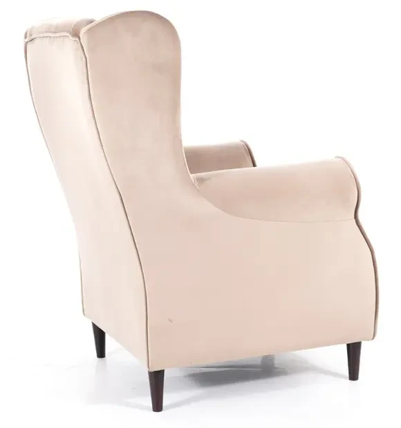 Fotel tapicerowany Baron Velvet ciemny beż Bluvel 40