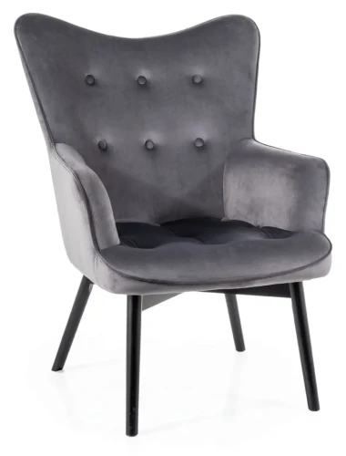 Fotel tapicerowany Carmen Velvet szary Bluvel 14