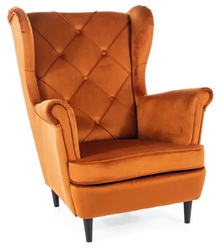 Fotel tapicerowany Lady Velvet cynamon Bluvel 4215